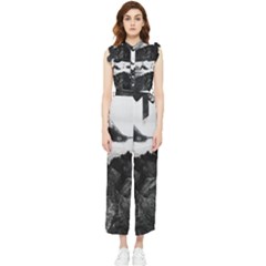 Whale In Clouds Women s Frill Top Jumpsuit by goljakoff