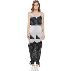 Whale In Clouds Sleeveless Tie Ankle Jumpsuit by goljakoff