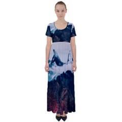 Dream Whale High Waist Short Sleeve Maxi Dress by goljakoff