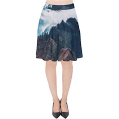 Dream Whale Velvet High Waist Skirt by goljakoff