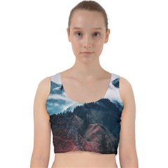 Dream Whale Velvet Racer Back Crop Top by goljakoff