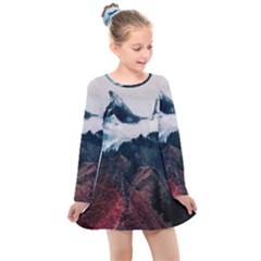 Dream Whale Kids  Long Sleeve Dress by goljakoff