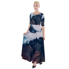 Dream Whale Half Sleeves Maxi Dress by goljakoff