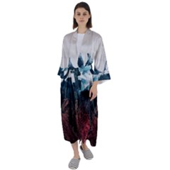 Dream Whale Maxi Satin Kimono by goljakoff