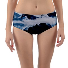 Blue Whales Dream Reversible Mid-waist Bikini Bottoms by goljakoff