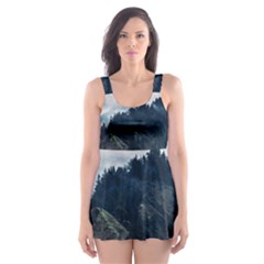 Blue Whales Dream Skater Dress Swimsuit by goljakoff