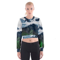 Blue Whales Dream Cropped Sweatshirt by goljakoff