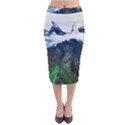 Blue whales dream Velvet Midi Pencil Skirt View1