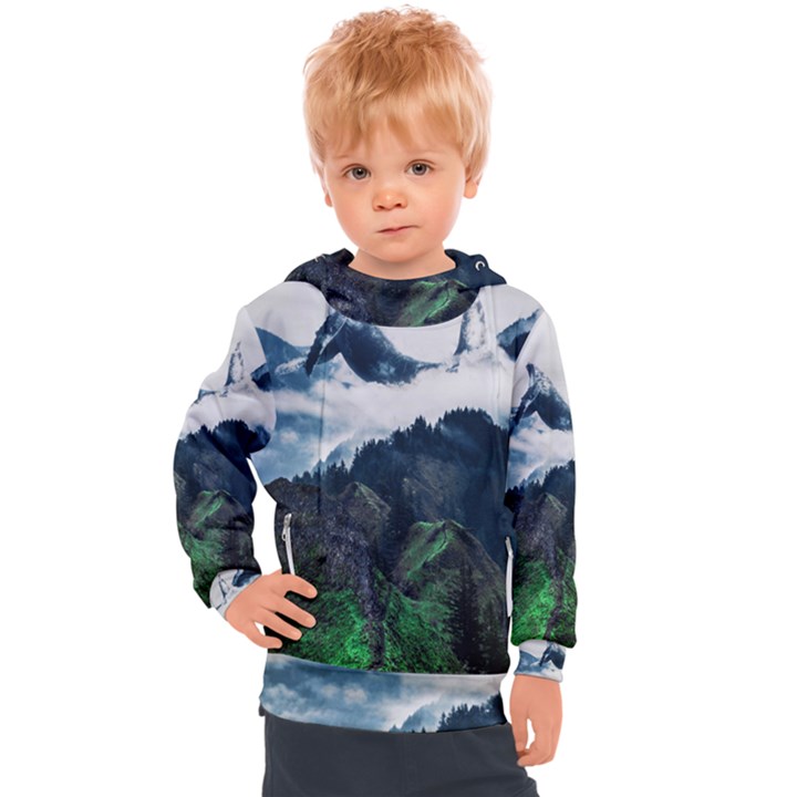 Blue whales dream Kids  Hooded Pullover