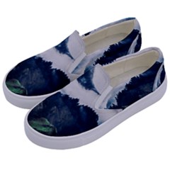 Blue Whales Dream Kids  Canvas Slip Ons by goljakoff