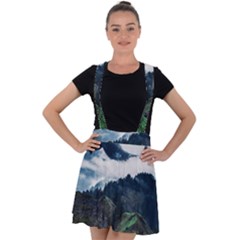 Blue Whales Dream Velvet Suspender Skater Skirt by goljakoff