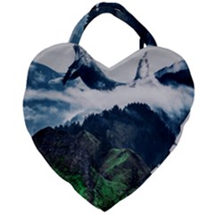 Blue Whales Dream Giant Heart Shaped Tote by goljakoff