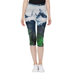 Blue Whales Dream Inside Out Lightweight Velour Capri Leggings  by goljakoff