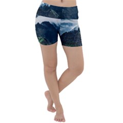 Blue Whales Dream Lightweight Velour Yoga Shorts by goljakoff