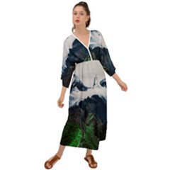 Blue Whales Dream Grecian Style  Maxi Dress by goljakoff