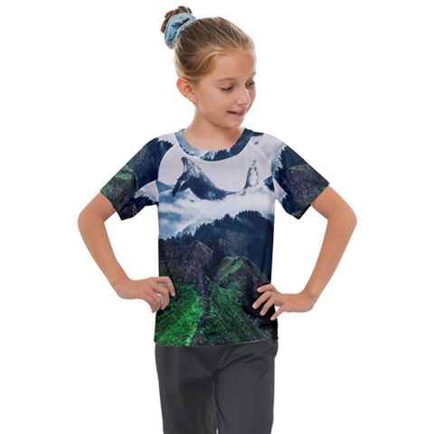 Blue Whales Dream Kids  Mesh Piece Tee by goljakoff