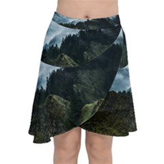 Blue Whales Dream Chiffon Wrap Front Skirt by goljakoff