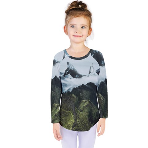 Blue Whales Dream Kids  Long Sleeve Tee by goljakoff