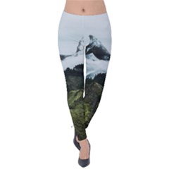 Blue Whales Dream Velvet Leggings by goljakoff