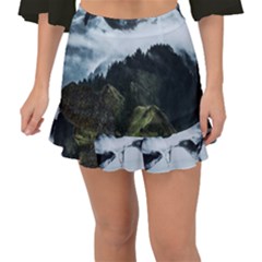 Blue Whales Dream Fishtail Mini Chiffon Skirt by goljakoff