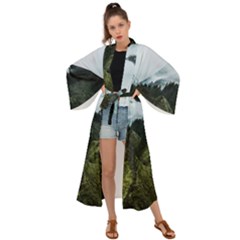 Blue Whales Dream Maxi Kimono by goljakoff