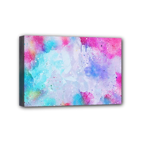 Rainbow Paint Mini Canvas 6  X 4  (stretched) by goljakoff