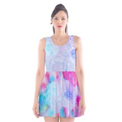 Rainbow Paint Scoop Neck Skater Dress by goljakoff