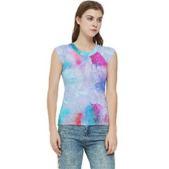 Rainbow Paint Women s Raglan Cap Sleeve Tee