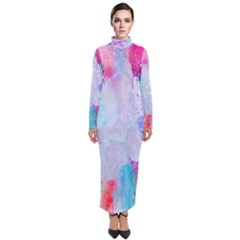 Rainbow Paint Turtleneck Maxi Dress by goljakoff