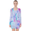 Rainbow paint V-neck Bodycon Long Sleeve Dress View1