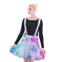 Rainbow Paint Suspender Skater Skirt by goljakoff