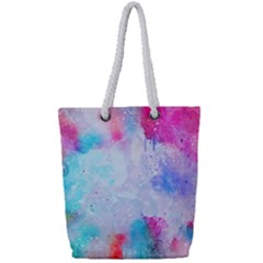 Rainbow Paint Full Print Rope Handle Tote (small) by goljakoff