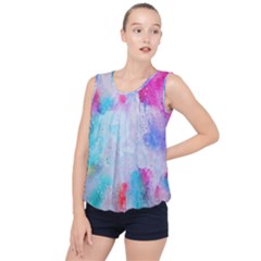 Rainbow Paint Bubble Hem Chiffon Tank Top by goljakoff