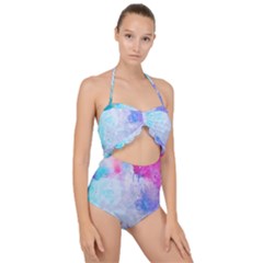 Rainbow Paint Scallop Top Cut Out Swimsuit by goljakoff