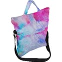 Rainbow paint Fold Over Handle Tote Bag View1