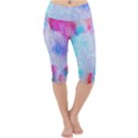 Rainbow paint Lightweight Velour Cropped Yoga Leggings View1