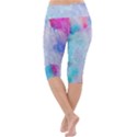 Rainbow paint Lightweight Velour Cropped Yoga Leggings View4