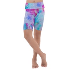 Rainbow Paint Kids  Lightweight Velour Cropped Yoga Leggings by goljakoff