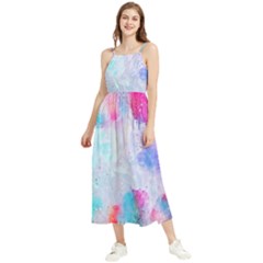 Rainbow Paint Boho Sleeveless Summer Dress