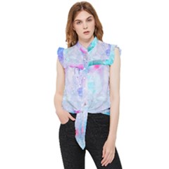 Rainbow Paint Frill Detail Shirt by goljakoff