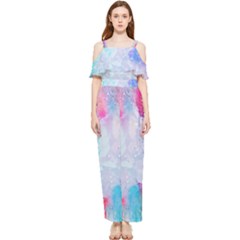 Rainbow Paint Draped Sleeveless Chiffon Jumpsuit