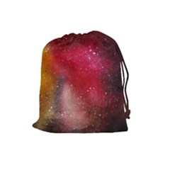 Red Galaxy Paint Drawstring Pouch (large) by goljakoff