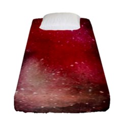 Red Galaxy Paint Fitted Sheet (single Size) by goljakoff