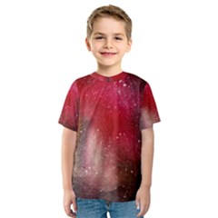 Red Galaxy Paint Kids  Sport Mesh Tee