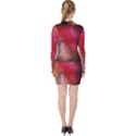 Red galaxy paint V-neck Bodycon Long Sleeve Dress View2