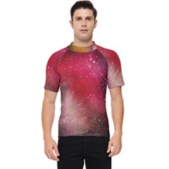 Red Galaxy Paint Men s Short Sleeve Rash Guard