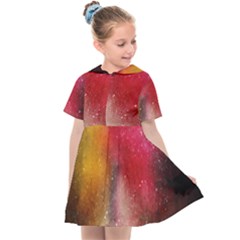 Red Galaxy Paint Kids  Sailor Dress by goljakoff