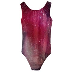 Red Galaxy Paint Kids  Cut-out Back One Piece Swimsuit by goljakoff