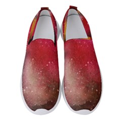 Red Galaxy Paint Women s Slip On Sneakers by goljakoff