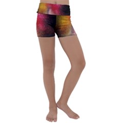 Red Galaxy Paint Kids  Lightweight Velour Yoga Shorts by goljakoff